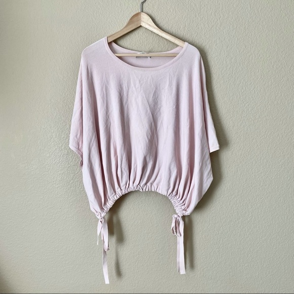 Milly pink elastic tie hem top - Picture 2 of 4